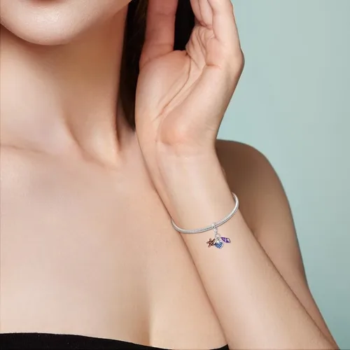 Vista 5 de CYCUFF Abalorios de plata de ley 925 adecuados para collares de dijes, pulseras, abalorios, joyería de regalo para mujer