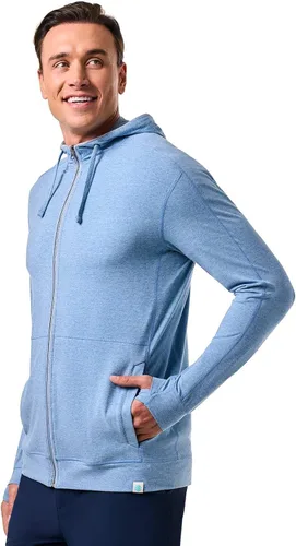 Vista 11 de Coolibar Sudadera con capucha y cremallera para hombre - Protección solar UPF 50+ - LumaLeo