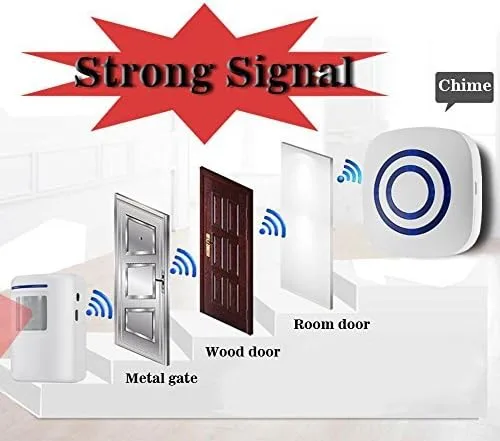 Vista 2 de Sensor de movimiento infrarrojo Alarma Alerta de entrada Vistor Timbre de puerta Kit de entrada de seguridad para el hogar