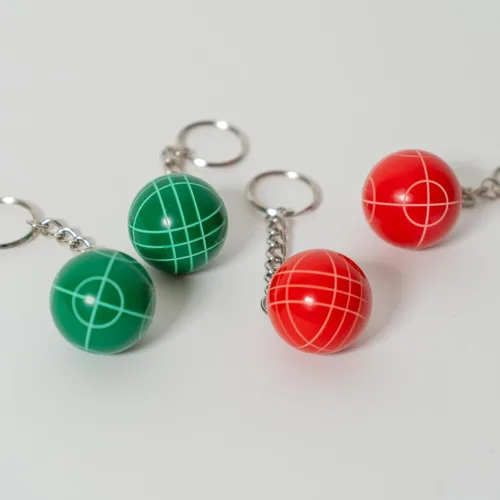 Vista 3 de BuyBocceBalls Listing - Llavero de bola de bochas - Combo 20 Pack con 10 Rojos y 10 Verdes