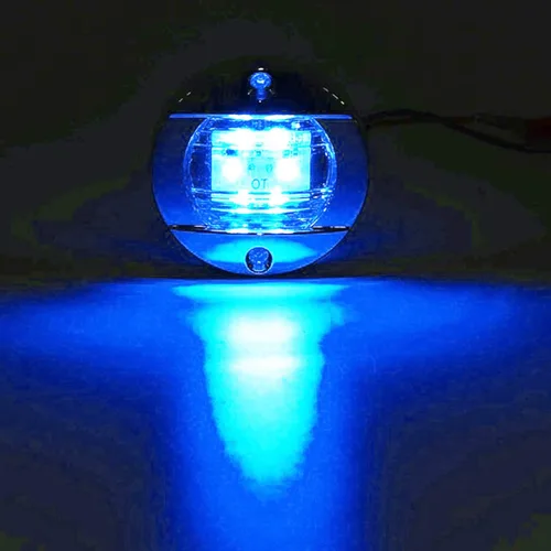 Vista 2 de 6 Piezas Luces LED Marinas para Barco, Cubierta de Cabina, Luces de Cortesía de Popa Espejo de Popa 12V DC para Navegación en Barco, Kayak, Yate Azul