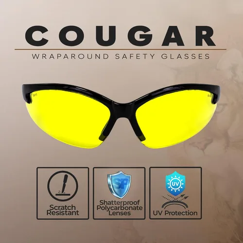 Vista 2 de Gafas de sol de seguridad con lentes amarillas, ideales para deportes de tiro