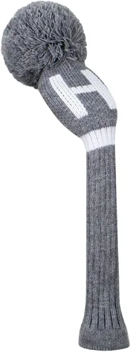Vista 16 de Scott Edward Cubierta de palo de golf de punto gris para madera de conductor (460 cc) madera de calle e híbrida/UT con número grande blanco 1/3/4/5