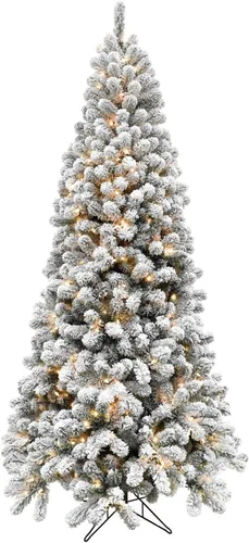 Vista 12 de Fraser Hill Farm - Árbol de Navidad artificial de pino de Alaska de 7.5 pies, aterciopelado, con luces LED multicolores duales y blancas cálidas