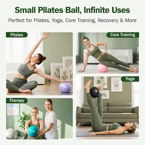 Vista 45 de Slim Panda Pilates Ball, 9 Inch Small Exercise Ball, Anti Burst Mini Yoga Ball for Stability, Workout, Barre, Core Strength, Physical Therapy