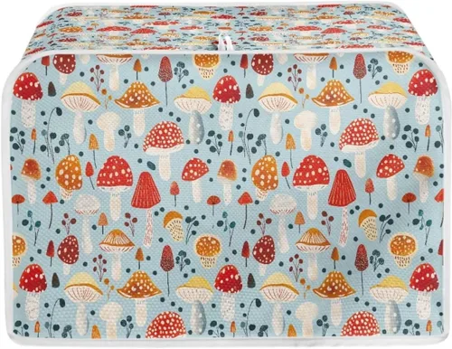 Vista 28 de chaqlin Cubierta para tostadora con estampado de chocolate, 2 rebanadas, resistente a las manchas, cubierta para horno de pan de diseño divertido