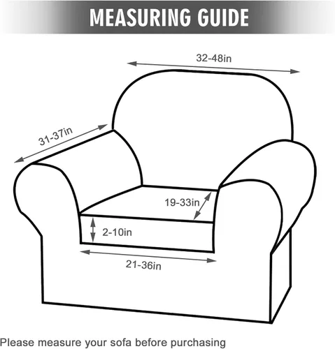 Vista 7 de ShowyLive Fundas para silla de sala de estar, funda elástica para sillón de felpa de terciopelo con 1 cojín separado, protector elástico de muebles