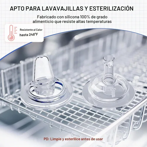 Vista 3 de Kit de conversión de vasos con popote para biberones anticólicos Philips Avent, tapa suave y popote con peso, kit de transición con asas, paquete