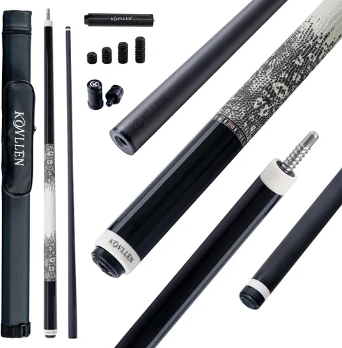 Vista 18 de KONLLEN Carbon Fiber Pool Cue, Low Deflection Shaft with Pro Taper 1.0 Taco negro