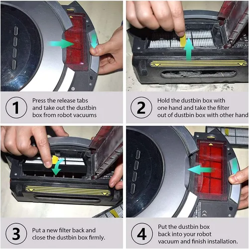 Vista 6 de Filtros de repuesto compatibles con iRobot Roomba 800 y 900 Series 801 805 850 860 870 877 880 890 891 895 960 961 980 981 985, paquete de 9