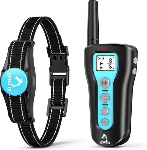 Vista 10 de PATPET Collar de choque para perro, collar recargable de entrenamiento para perros con control remoto para perros medianos y grandes, 3 modos