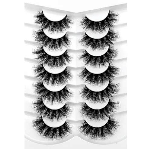 Vista 52 de Pooplunch - Pestañas postizas estilo ojo de gato, extensión de volumen 8D natural, finas, cortas, de visón sintético, tiras de pestañas postizas