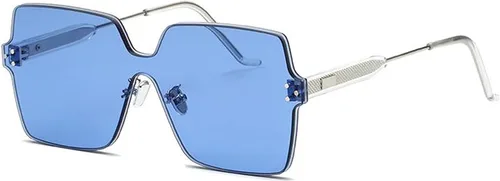 Vista 6 de J&L Glasses Gafas de sol de caramelo de color de lente transparente de una pieza sin montura de moda 1888 Ámbar
