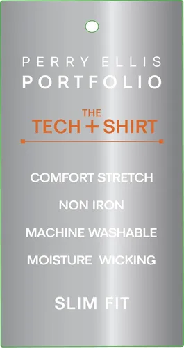 Vista 5 de Perry Ellis Camisa de vestir de manga larga con botones para hombre
