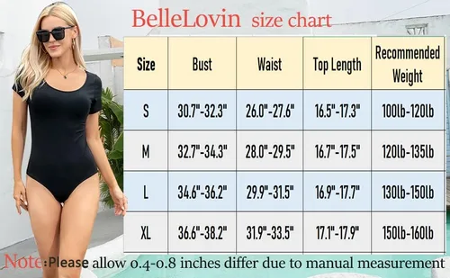 Vista 5 de BelleLovin Camisetas básicas de manga corta con cuello redondo para mujer