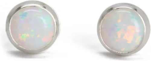 Vista 23 de Aretes de tuerca con piedras preciosas para mujeres y niñas, bisel redondo de 0.157 in de plata esterlina 925