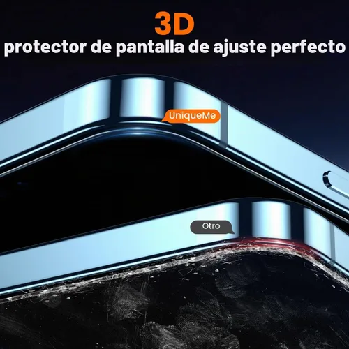 Vista 7 de UniqueMe - Protector de pantalla con filtro de privacidad para iPhone 12 Pro Max - [Resistente a roturas de grado militar y dureza 9H+] Protector
