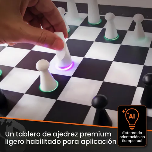 Vista 2 de GoChess Mini - Juego de mesa de ajedrez electrónico AI, juego de ajedrez iluminado para adultos y niños para todos los niveles de habilidad