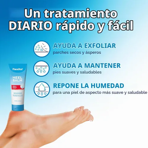 Vista 5 de Flexitol Bálsamo para el talón, rica crema hidratante y exfoliante para pies, versión original, 4 onzas