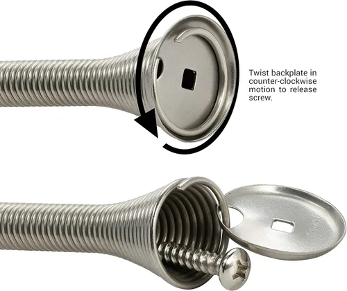 Vista 5 de 2 Pack Rok hardware defensa para puertas hecho de níquel cepillado con resorte resistente, 3 – 1/8 pulgadas.
