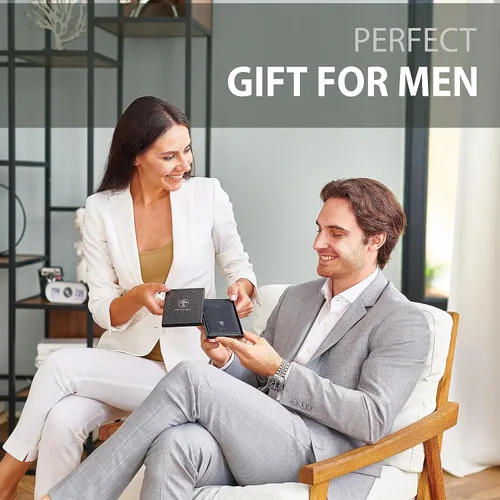 Vista 6 de TRAVANDO PHOENIX - Cartera para hombre con clip para dinero, con certificado RFID, billetera delgada con clip para dinero, cartera RFID