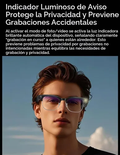Vista 6 de Mingtawn Lentes inteligentes AI 4K HD, llamada BT, gafas de cámara antivibración de 800 W con grabación de video doble micrófono, interpretación