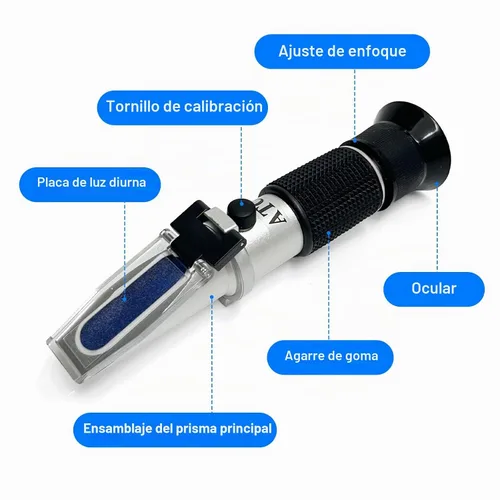 Vista 8 de Kit de refractómetro de vino 3 en 1 para alcohol, Brix y Grape Must Ideal for wine making & home brew. Measures Brix (0-40%), Alcohol (0-25%) &