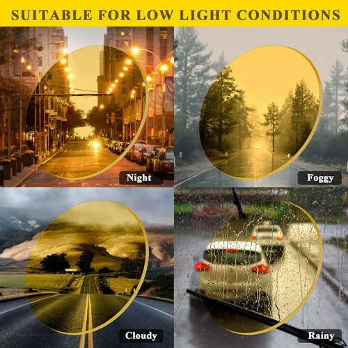 Vista 5 de IGnaef Lentes de visión nocturna que reducen el deslumbramiento para conducir, lentes polarizados amarillos nocturnos para mujeres y hombres IF8091