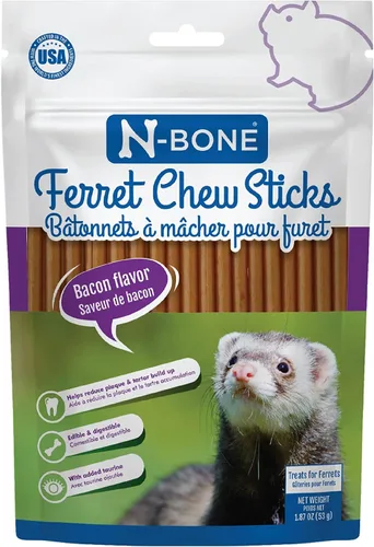 Vista 12 de N-Bone Palitos masticables para hurones sabor a tocino, bolsa de 1.87 oz