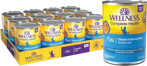Vista 16 de Wellness Complete Health - Alimento húmedo en paté para gatos adultos, natural, rico en proteínas, sin granos, 12.5 onzas, paquete de 12