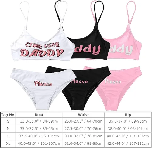 Vista 7 de Traje de baño de 2 piezas para mujer, con estampado Come Here Yes Dad
