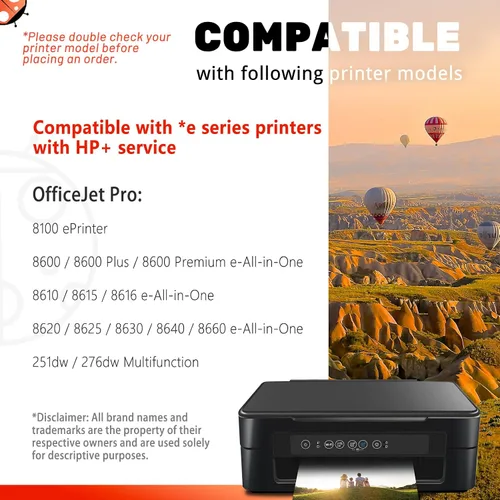 Vista 2 de COCCINK Paquete combinado de cartuchos de tinta 950XL 951XL compatibles con impresoras HP 950 951 OfficeJet 8600, OfficeJet Pro 251dw, 276dw, 8100