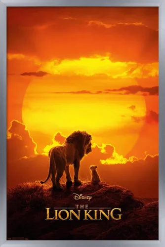 Vista 9 de Trends International Disney El Rey León - Póster de pared Mufasa y Simba, 14.725 x 22.375 pulgadas, versión enmarcada de madera de granero Versión