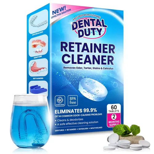 Vista 12 de 120 unidades de limpiador de retenedores y pastillas de limpieza de dentaduras – Limpiador bucal y pastillas limpiadoras de dentaduras postizas