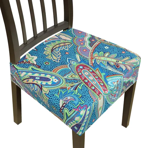 Vista 13 de Fundas para silla de comedor, juego de 2 fundas para sillas de comedor, fundas elásticas de jacquard para sillas de cocina, funda extraíble lavable