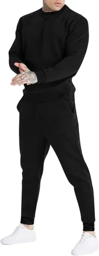 Vista 2 de Uni Clau Conjunto deportivo casual de 2 piezas para hombre, de manga larga, para correr y correr
