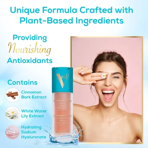 Vista 4 de Veil Cosmetics Imprimación 3 en 1 Sunset Light Suero, base de mezcla, imprimación Minimización de poros Hidrata, ilumina y calma Suaviza