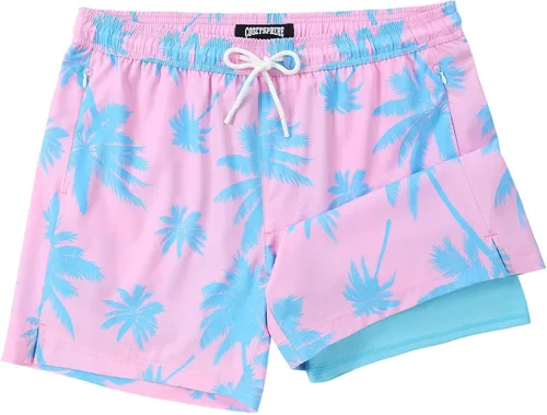 Vista 30 de Mens Swim Trunks with Compression Liner 5 Inch Inseam Swimming Trunks Shorts for Men
