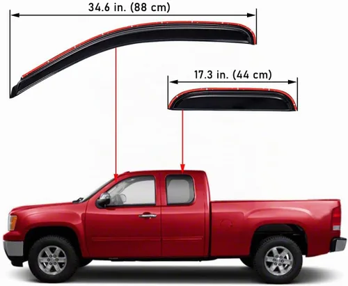 Vista 3 de Lightronic Visera de ventana de ventilación automática extra duradera en el canal, compatible con Chevrolet Silverado 2007-2013 y GMC Sierra 1500
