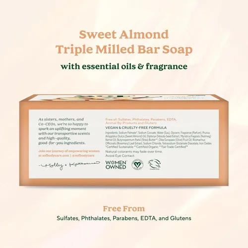 Vista 2 de South Of France SoF - Jabón de barra triple molido, con aceite de coco y manteca de karité orgánica, vegano y sin OMG, libre de ftalatos, sulfatos