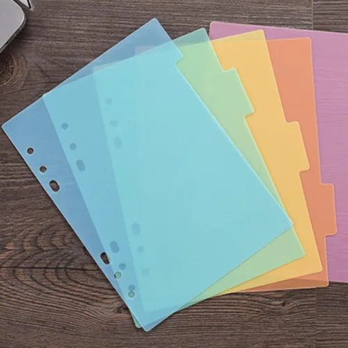 Vista 5 de BAOFALI 10PCS A5 Size Dividers for 6 Ring Binder,with Reinforced Edge and 10 Tabs,Paper Index Divider Category Page Tab Indexing Cards Die and Stamp