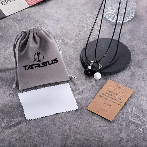 Vista 6 de Tarsus Collar para parejas, collares de relación a juego, prométele ella, regalos de joyería para pareja, novio, novia, mujeres, hombres, amistad