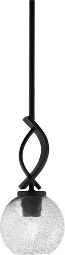 Vista 118 de Toltec Lighting Cavella Stem Colgado Mini colgante, acabado grafito, vidrio de muselina blanca de 4 pulgadas