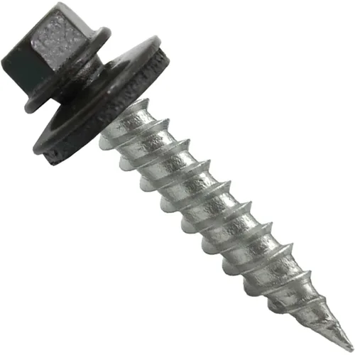 Vista 8 de 9 x 1 ABC Gray Stainless Steel Metal Roofing Screws - Hex Washer Head - Self-Piercing (SP) tip Metal to Wood siding Screws - EPDM Washer. 1 x 250