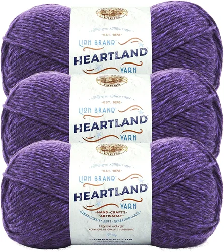 Vista 58 de Lion Brand Yarn Heartland Yarn, Hilo de Peso Medio para Tejer, Ganchillo y Manualidades, 1 Paquete, Great Smoky Mountains Grandes Montañas Humeantes