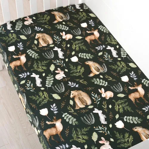 Vista 6 de JISEN Juego de cama de cuna de 3 piezas para bebés, niños y niñas, color Oso