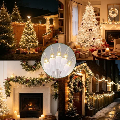 Vista 7 de TW SHINE Luces de Navidad Blanco Cálido, 20 PIES 100 Unidades Luces Incandescentes de Alambre Blanco para Árbol de Navidad, Luces de Cadena