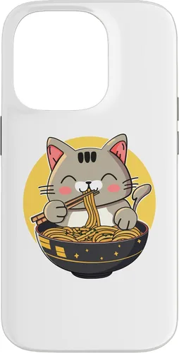 Vista 17 de Funda para iPhone 12/12 Pro Ramen Cat Kawaii Anime Merch Japonés Divertido Neko Noodle Bowl Case