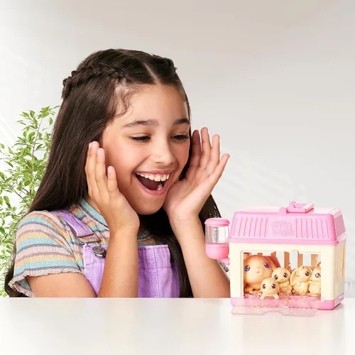 Vista 7 de Little Live Pets Paquete de juego de conejito bebé, colección de familia sorpresa de conejo mamá, regalos de Pascua desplegables interactivos