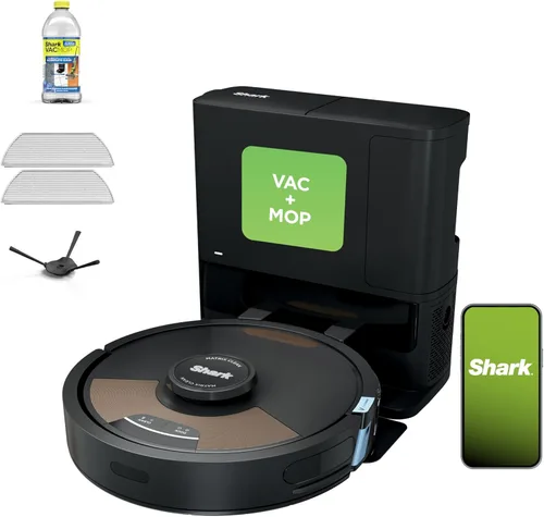 Vista 7 de Shark AV1010AE IQ Robot Aspiradora con Base de Autovaciado XL, Sin Bolsa, Capacidad de 45 Días, Navegación Avanzada, Alexa y Wi-Fi, Cepillo